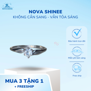 Nhẫn bạc đá trắng tinh tế