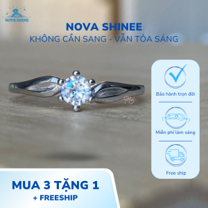 Nhẫn bạc đá trắng tinh tế