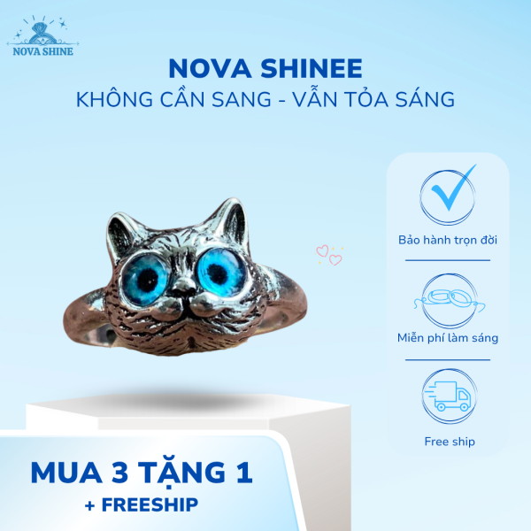Nhẫn họa tiết mắt mèo xanh dành cho nam nữ